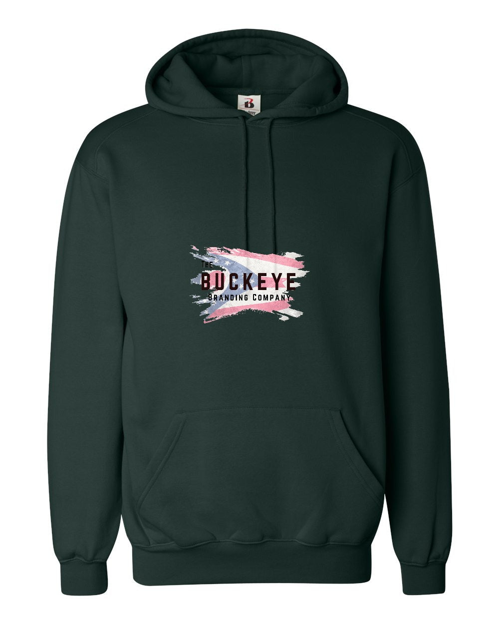 Badger Performance Fleece Moisture-Wicking Hoodie in Forest with custom logo