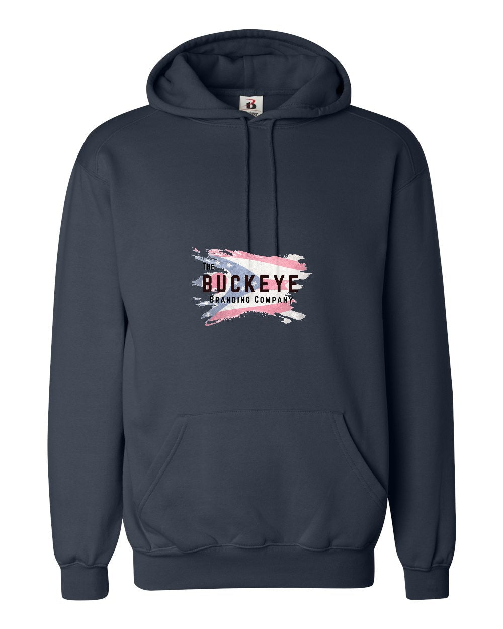 Badger Performance Fleece Moisture-Wicking Hoodie in Navy with custom logo