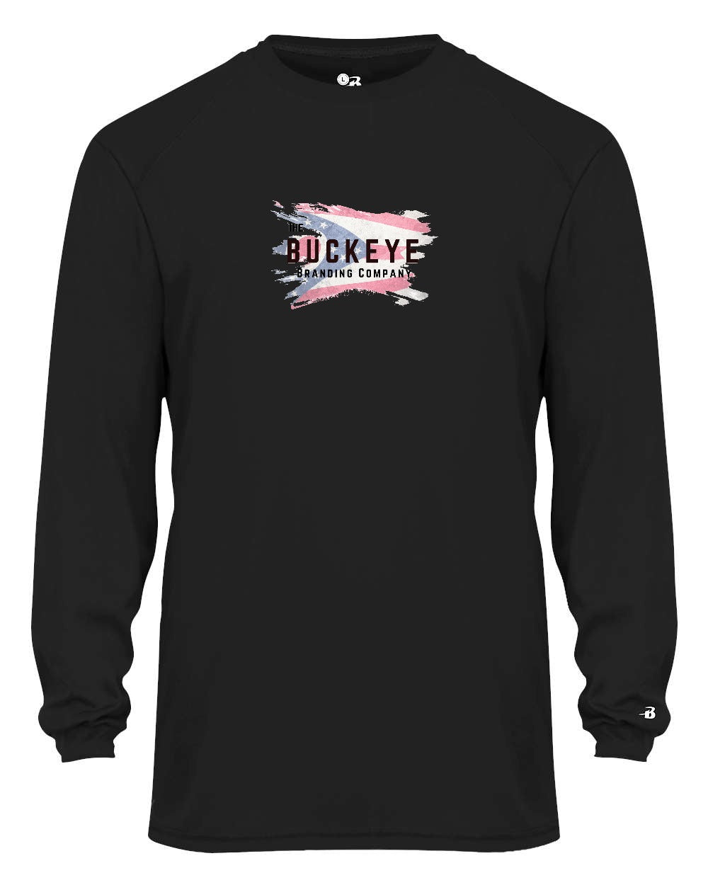 Badger Youth B-Core Moisture-Wicking Long Sleeve in Black with custom logo