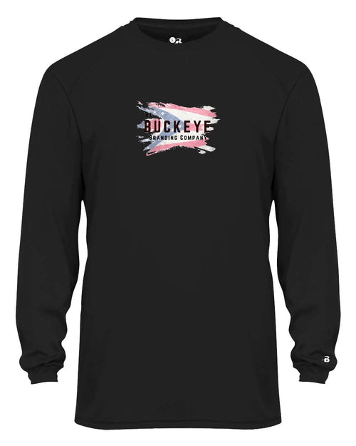Badger Youth B-Core Moisture-Wicking Long Sleeve in Black with custom logo