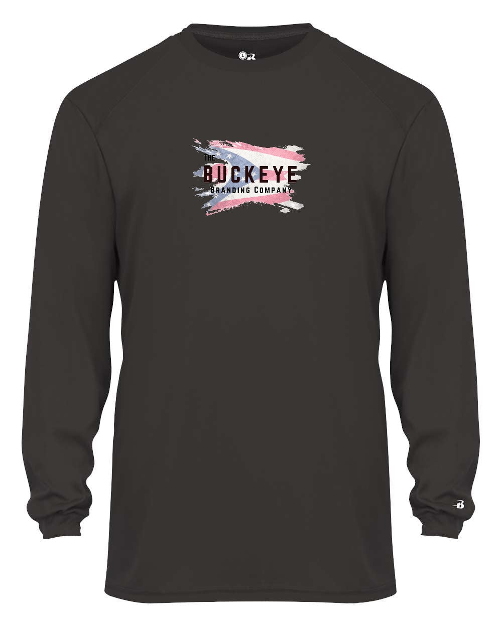 Badger Youth B-Core Moisture-Wicking Long Sleeve in Graphite with custom logo