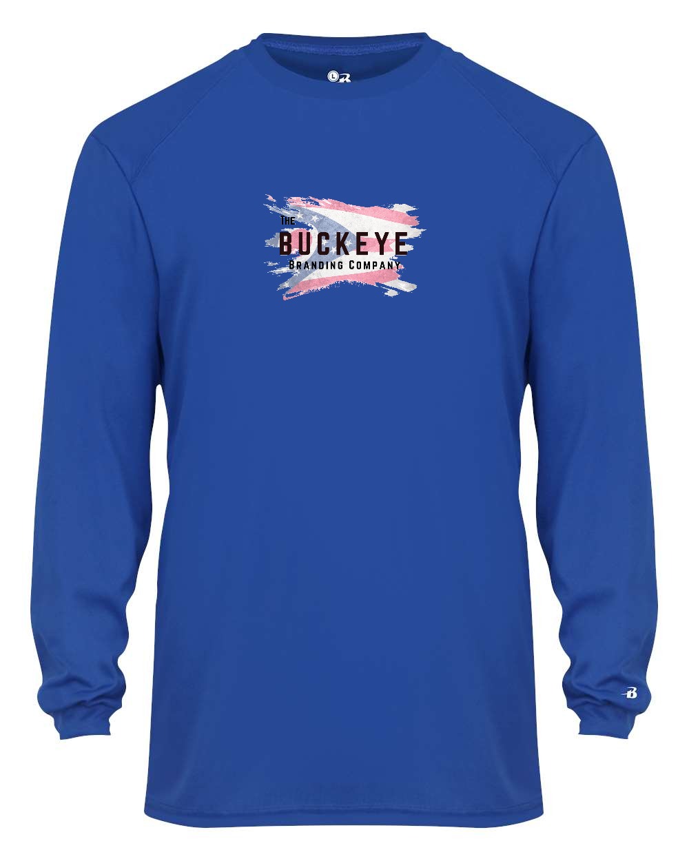 Badger Youth B-Core Moisture-Wicking Long Sleeve in Royal with custom logo