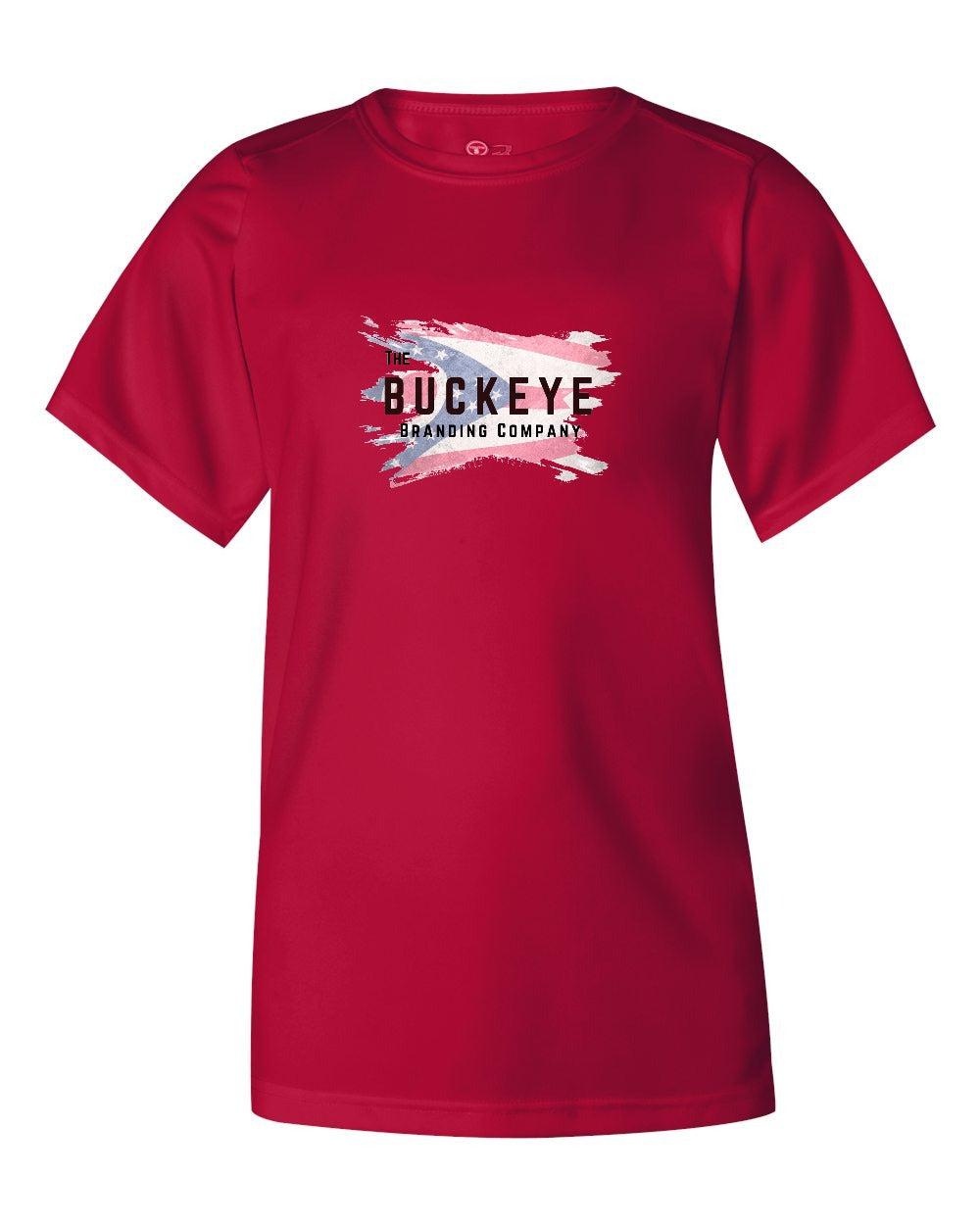 Badger Youth B-Core Moisture-Wicking Tee in Red with custom logo