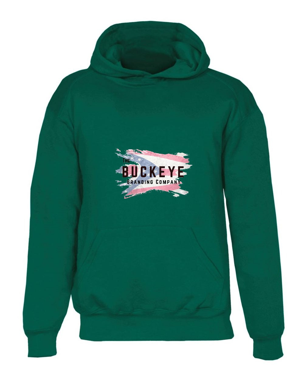 Badger Youth Performance Fleece Hoodie in Forest with custom logo