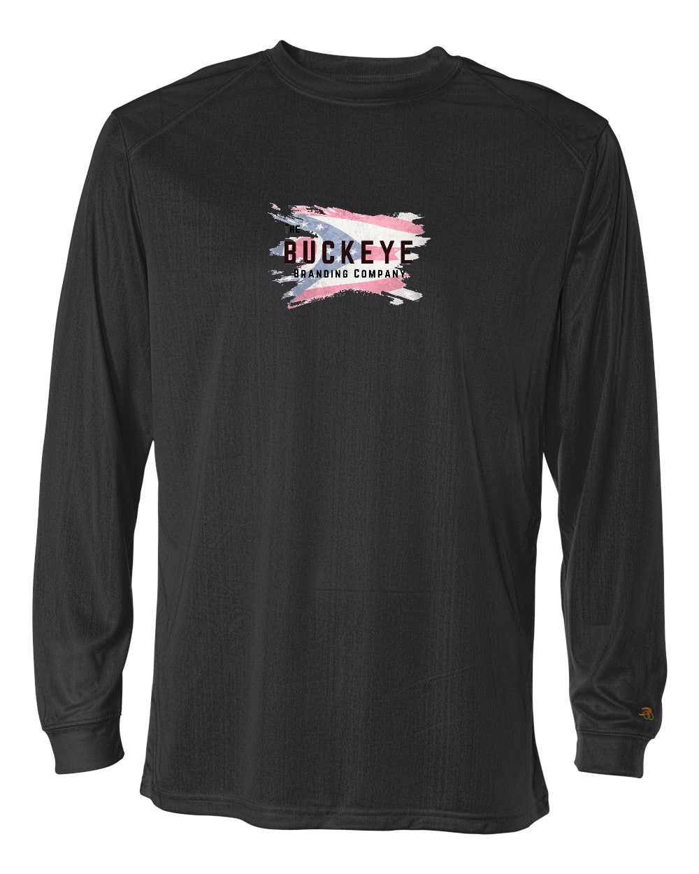 Badger B-Core Moisture-Wicking Long Sleeve in Black with custom logo