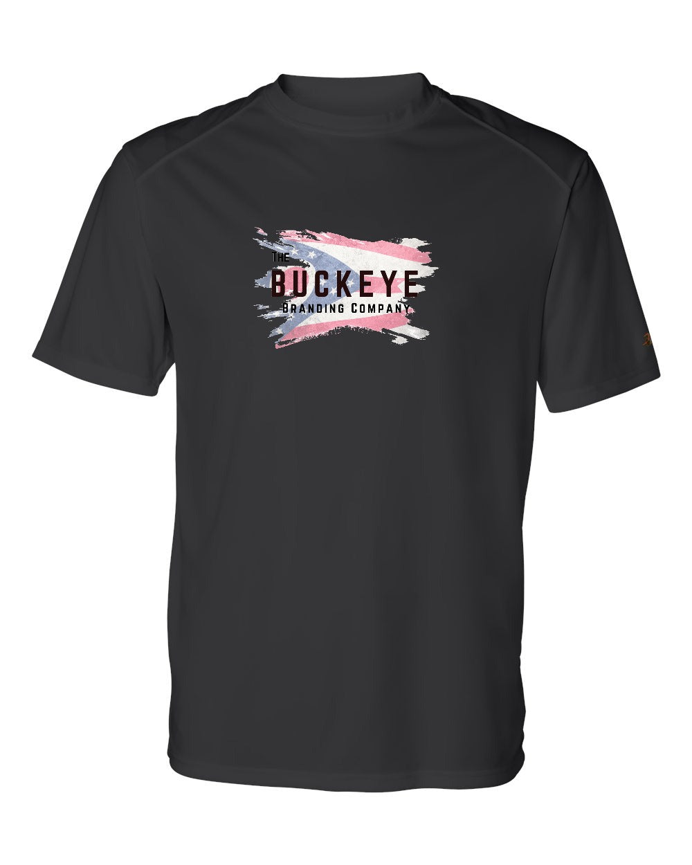 Badger B-Core Moisture-Wicking Tee in Black with custom logo