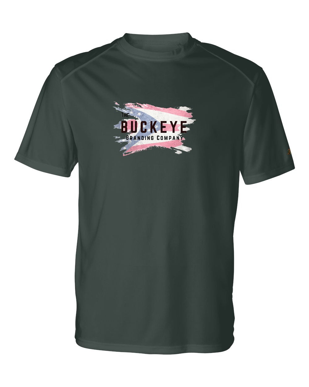 Badger B-Core Moisture-Wicking Tee in Forest with custom logo