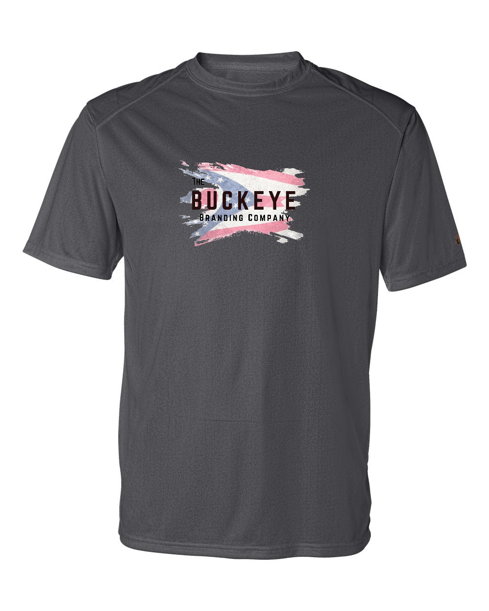 Badger B-Core Moisture-Wicking Tee in Graphite with custom logo