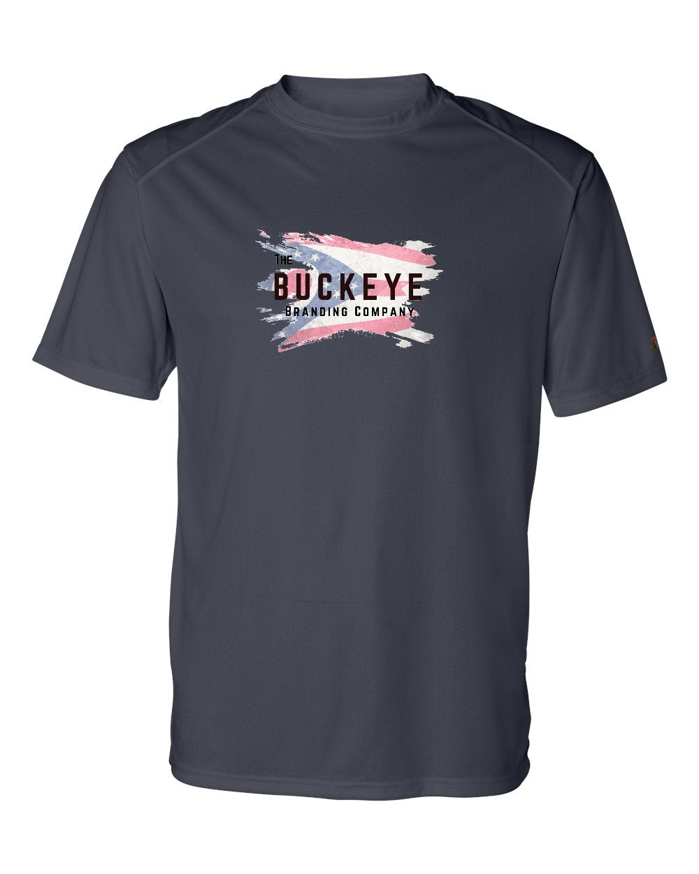 Badger B-Core Moisture-Wicking Tee in Navy with custom logo