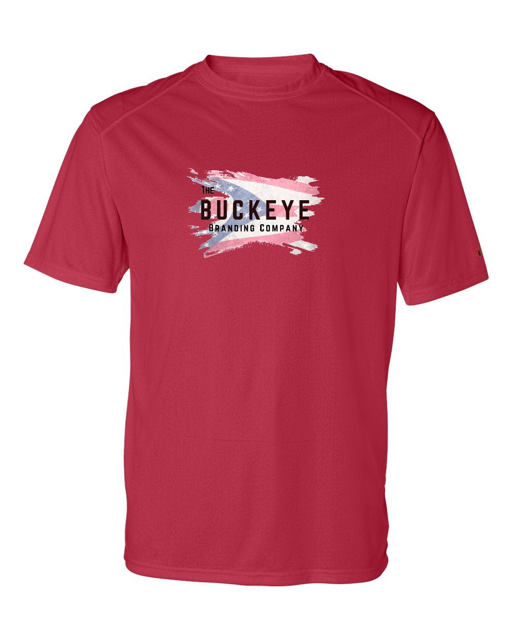 Badger B-Core Moisture-Wicking Tee in Red with custom logo