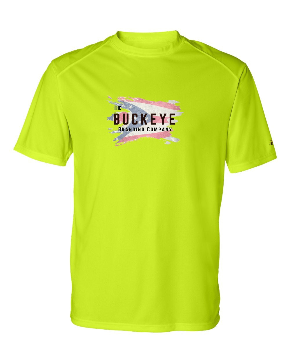 Badger B-Core Moisture-Wicking Tee in Safety Yellow with custom logo