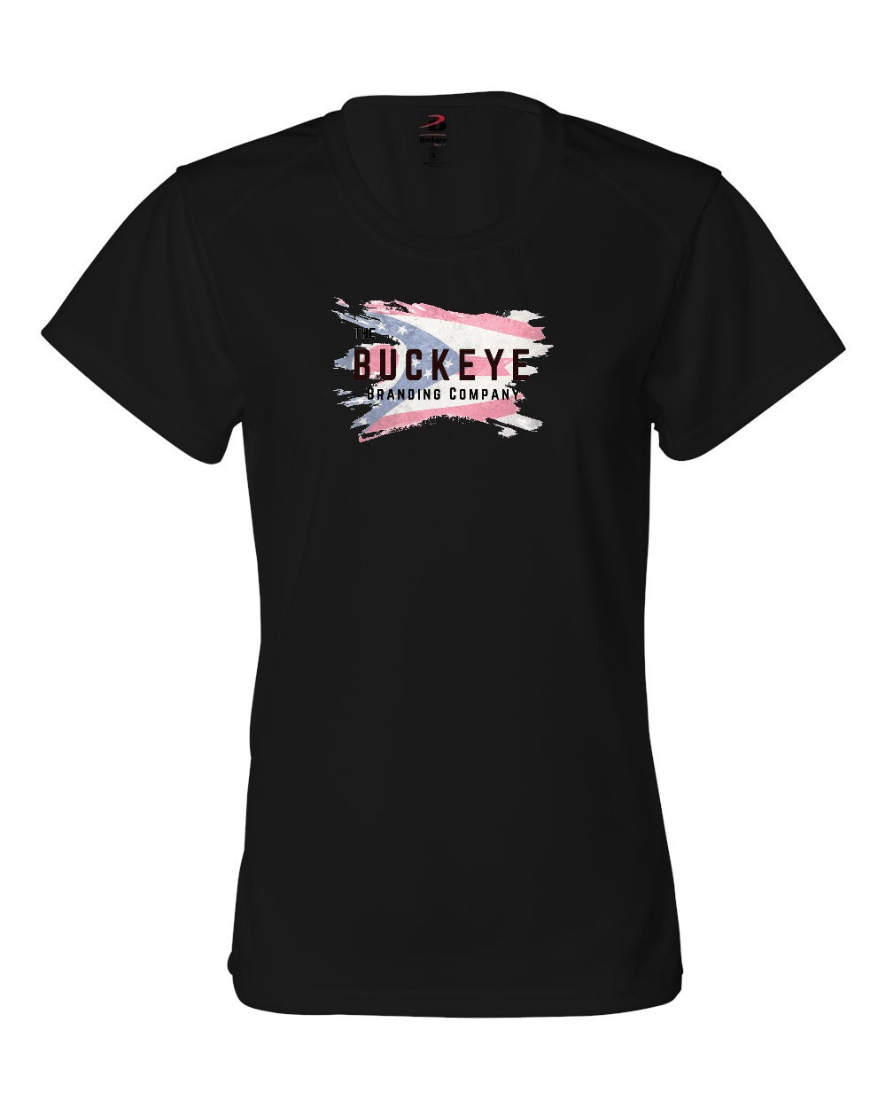 Badger Women's B-Core Moisture-Wicking Tee in Black with custom logo