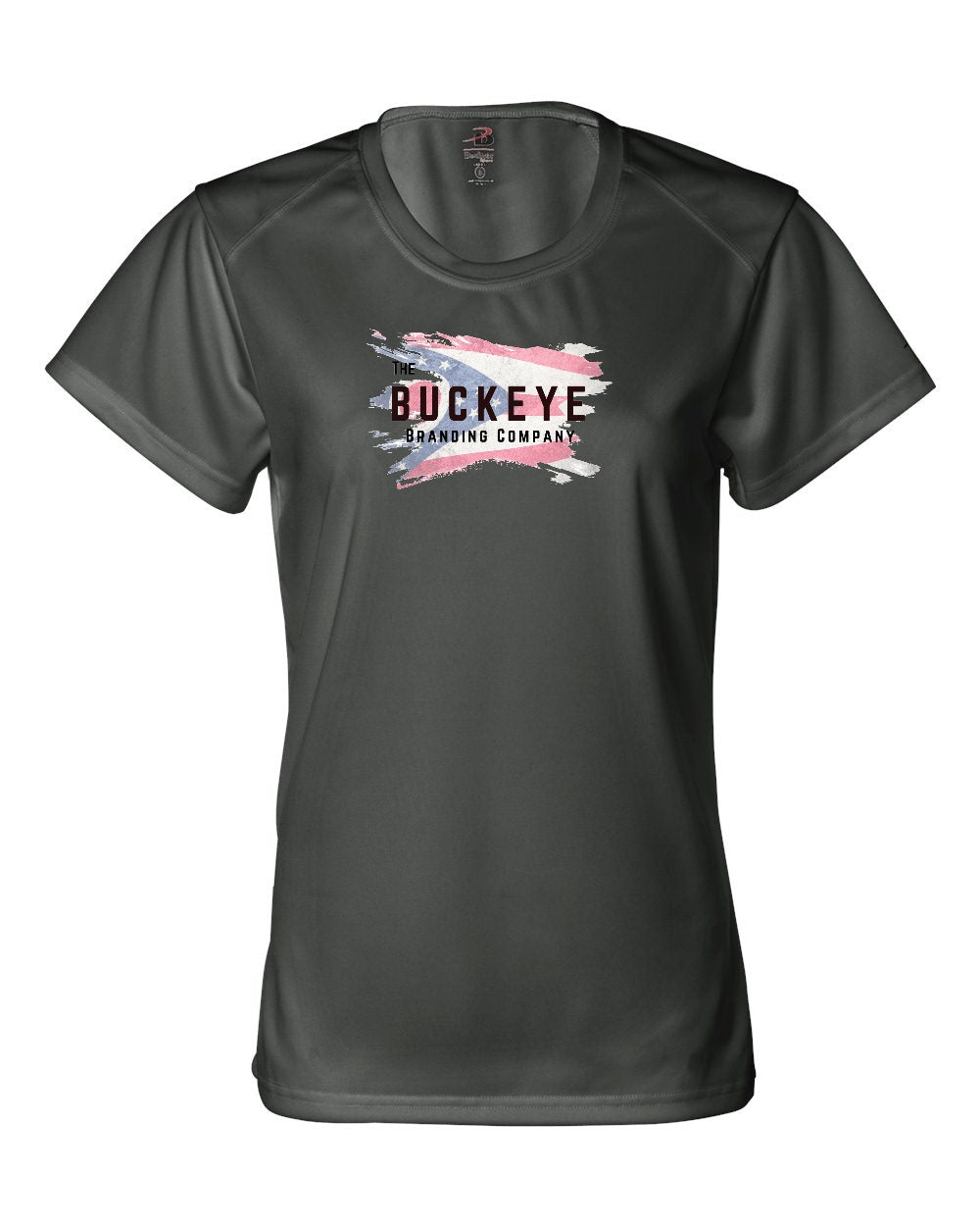 Badger Women's B-Core Moisture-Wicking Tee in Graphite with custom logo