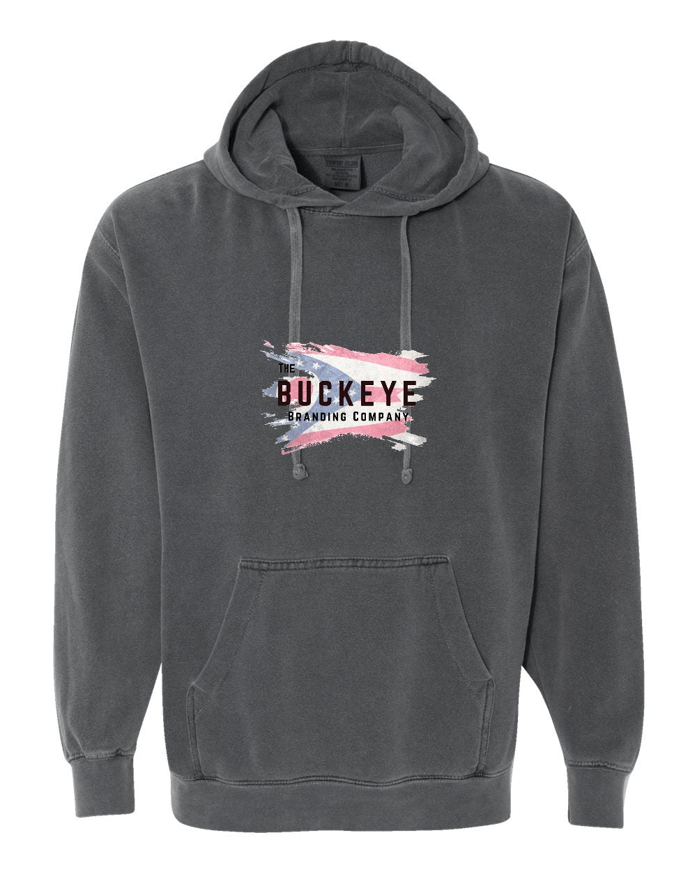 Comfort Colors Garment-Dyed Heavyweight Hoodie in Pepper with custom logo