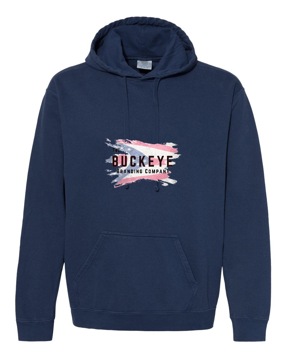 Comfort Colors Garment-Dyed Heavyweight Hoodie in True Navy with custom logo