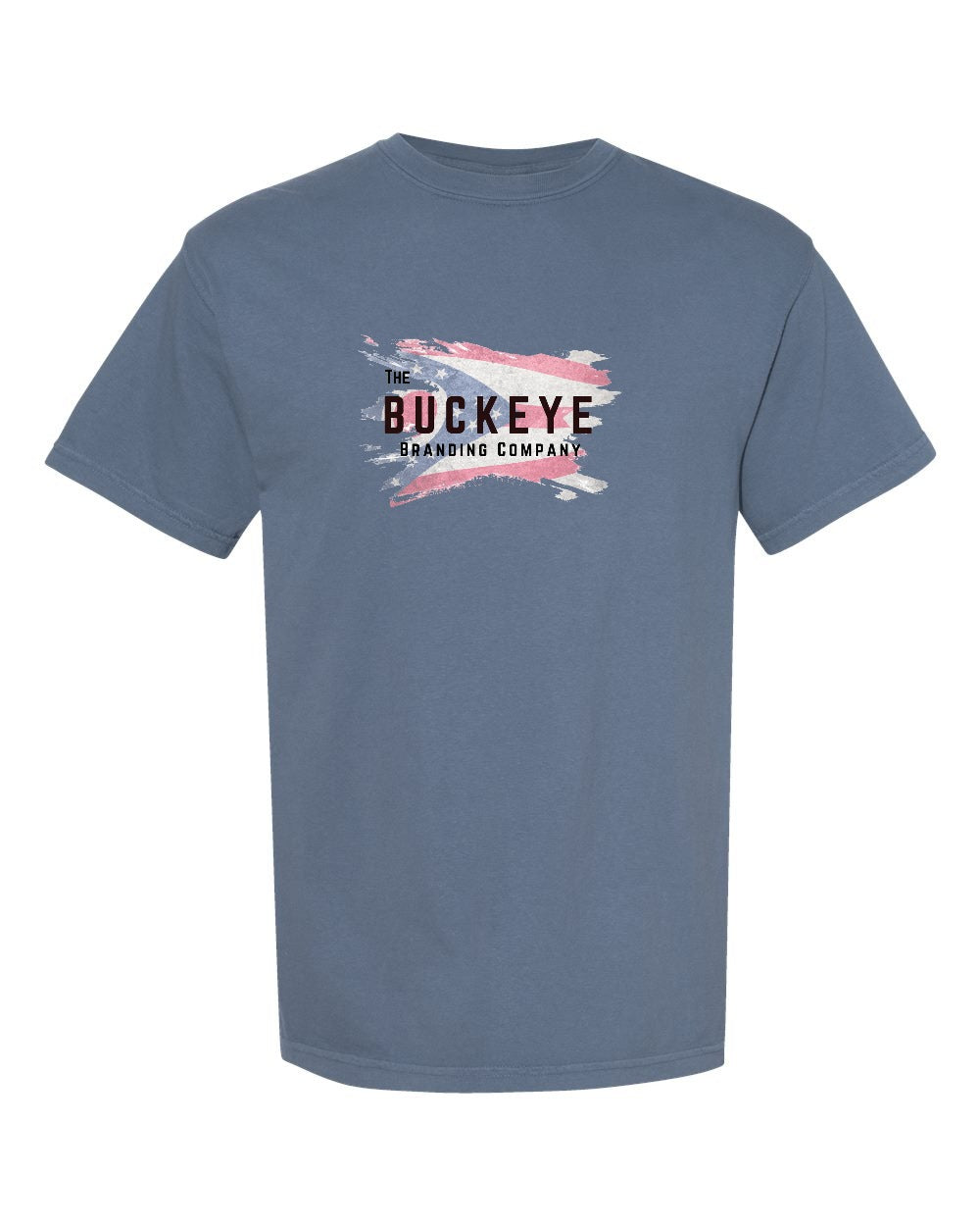 Comfort Colors Heavyweight Garment-Dyed Tee in Blue Jean with custom logo