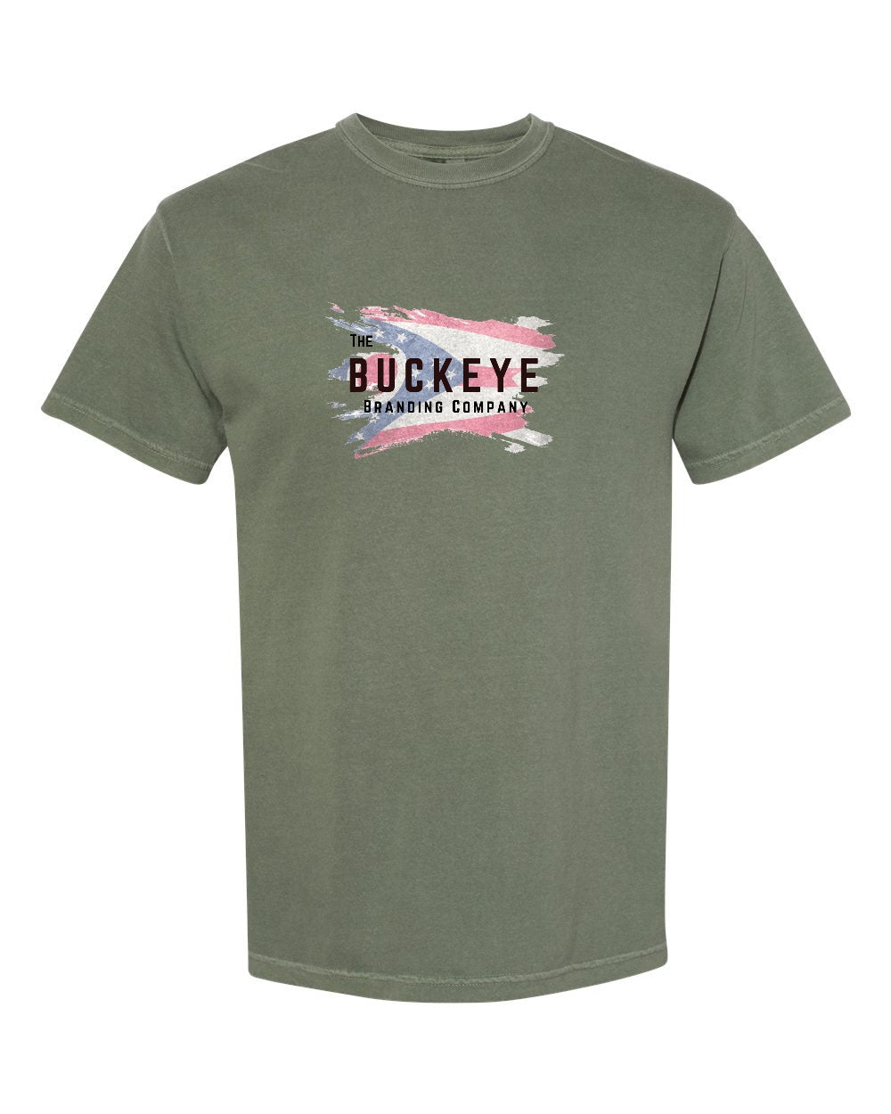 Comfort Colors Heavyweight Garment-Dyed Tee in Moss with custom logo