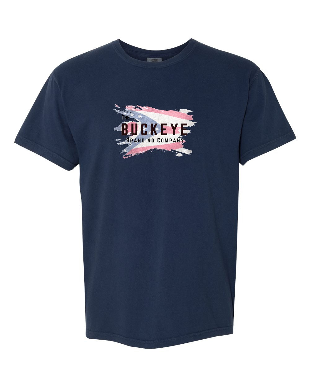 Comfort Colors Heavyweight Garment-Dyed Tee in True Navy with custom logo