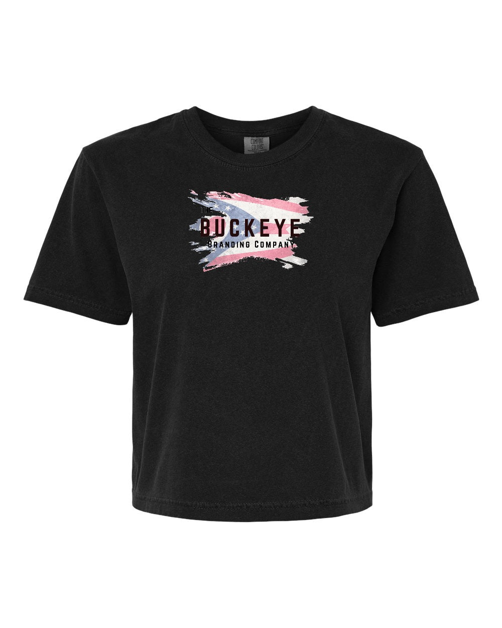 Comfort Colors Women's Lightweight Garment-Dyed Tee in Black with custom logo