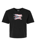 Comfort Colors Women's Lightweight Garment-Dyed Tee in Black with custom logo