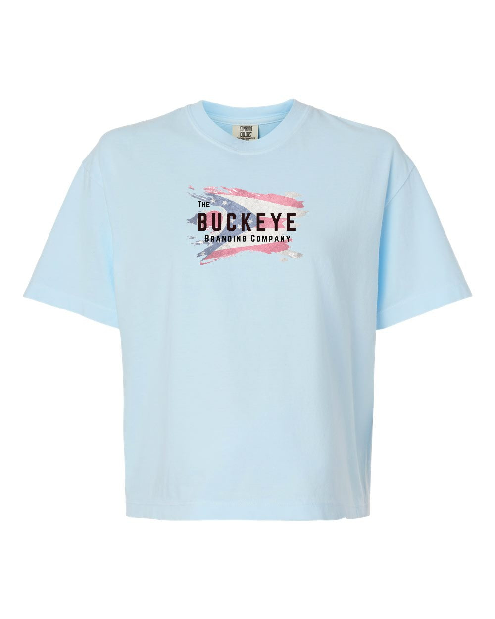 Comfort Colors Women's Lightweight Garment-Dyed Tee in Chambray with custom logo