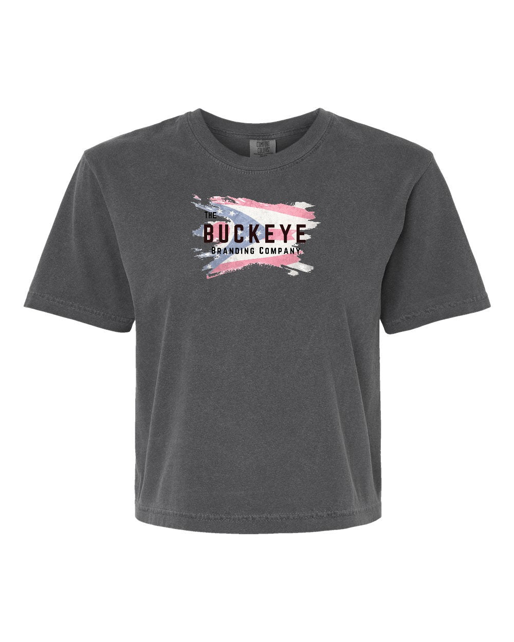 Comfort Colors Women's Lightweight Garment-Dyed Tee in Pepper with custom logo
