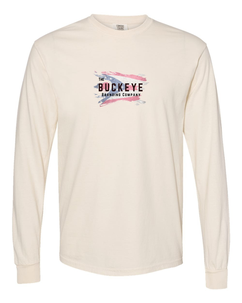 Comfort Colors Heavyweight Garment-Dyed Long Sleeve in Ivory with custom logo