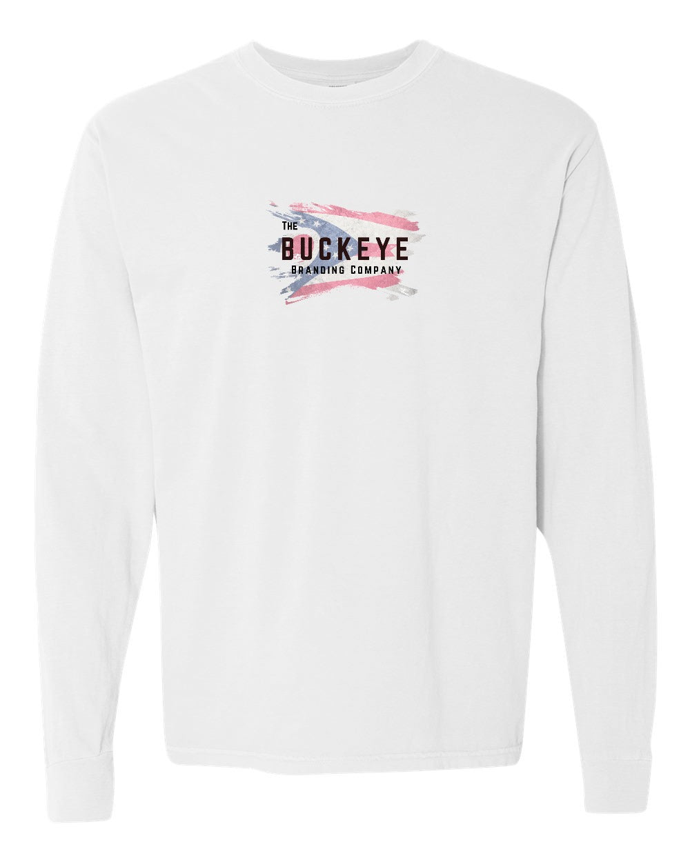 Comfort Colors Heavyweight Garment-Dyed Long Sleeve in White with custom logo