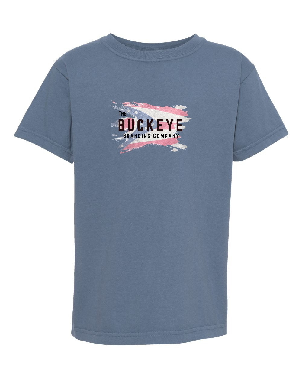 Comfort Colors Youth Garment-Dyed Tee in Blue Jean with custom logo