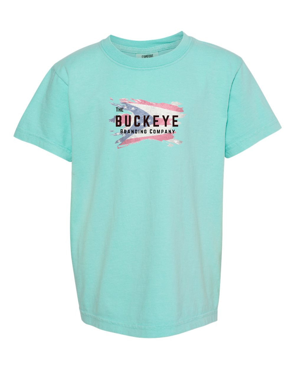Comfort Colors Youth Garment-Dyed Tee in Chalky Mint with custom logo