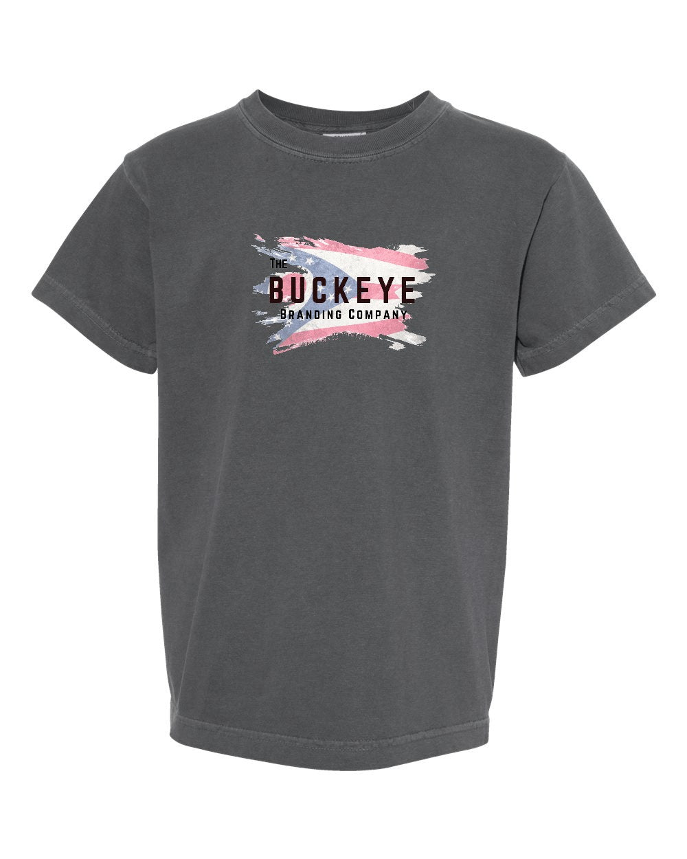 Comfort Colors Youth Garment-Dyed Tee in Pepper with custom logo