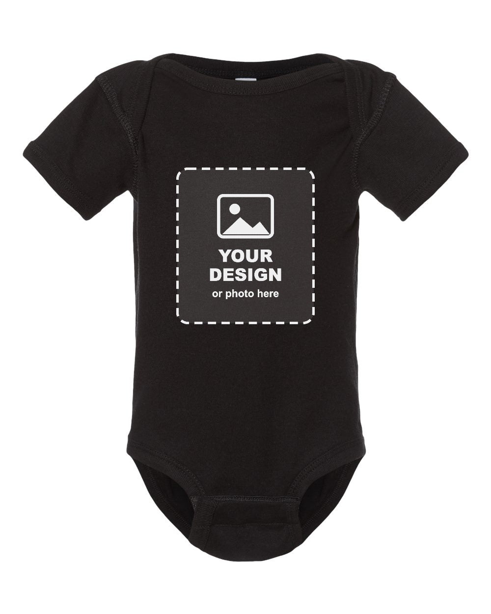 Design Your Own Baby Bodysuit in Black - your design here