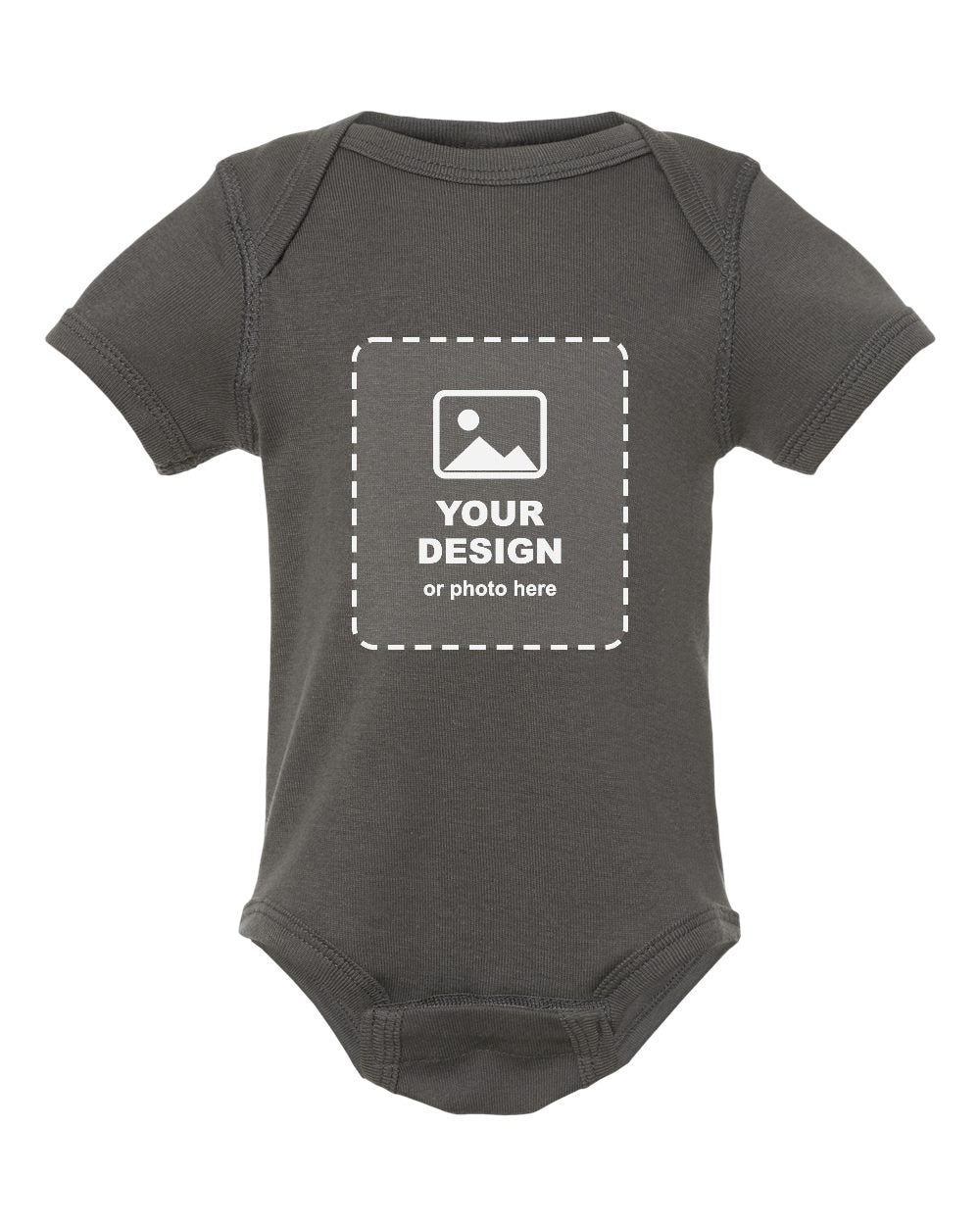 Design Your Own Baby Bodysuit in Charcoal - your design here