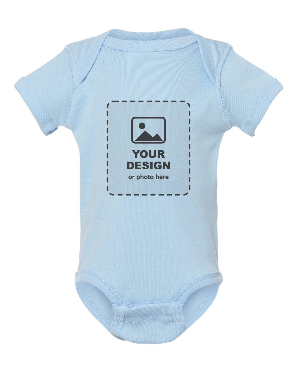 Design Your Own Baby Bodysuit in Light Blue - your design here