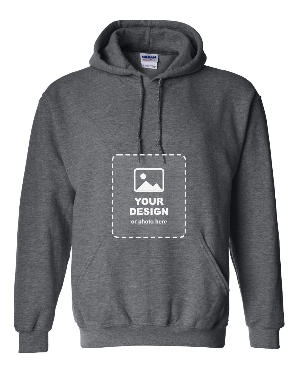 Design Your Own Custom Hoodie in Dark Heather - your design here