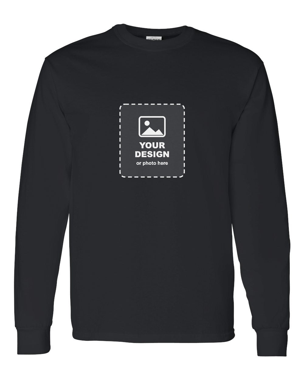 Design Your Own Custom Long Sleeve in Black - your design here