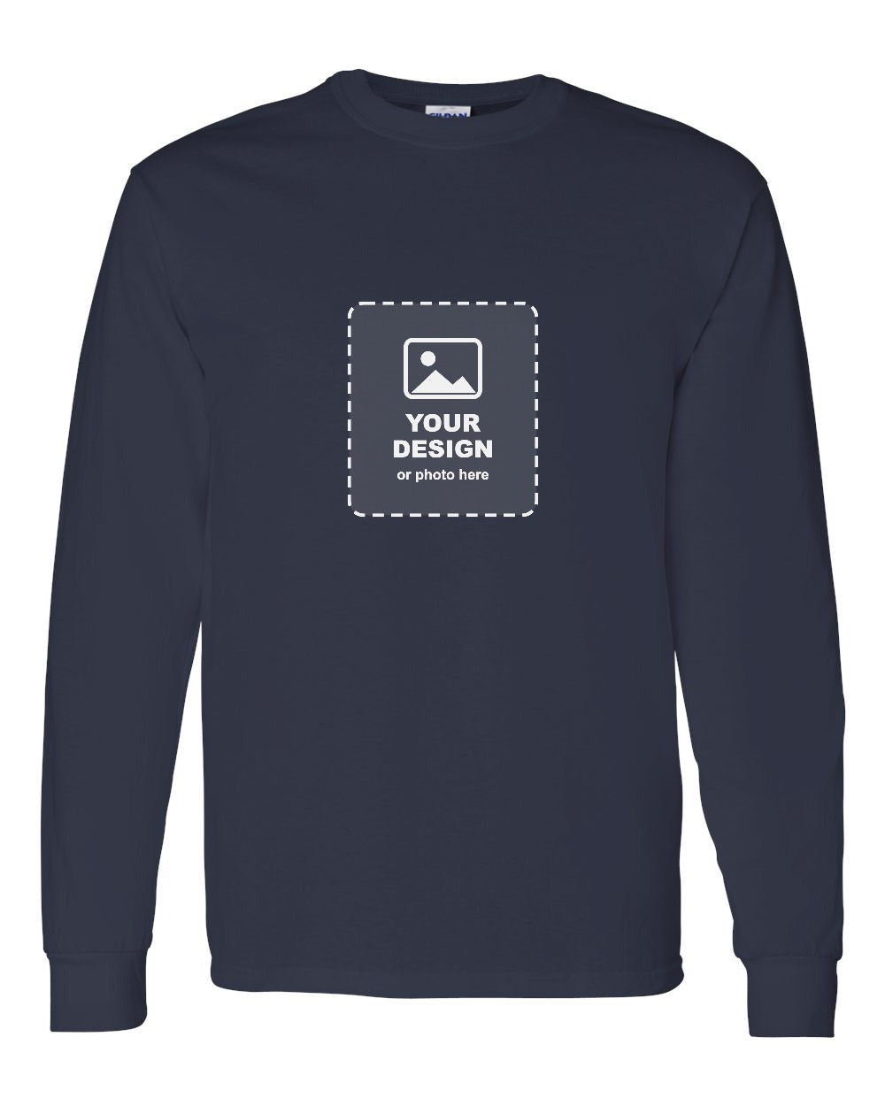 Design Your Own Custom Long Sleeve in Navy - your design here
