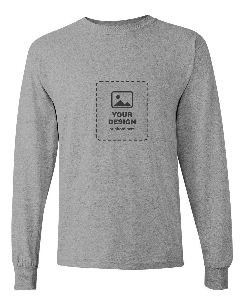 Design Your Own Custom Long Sleeve in Sport Grey - your design here