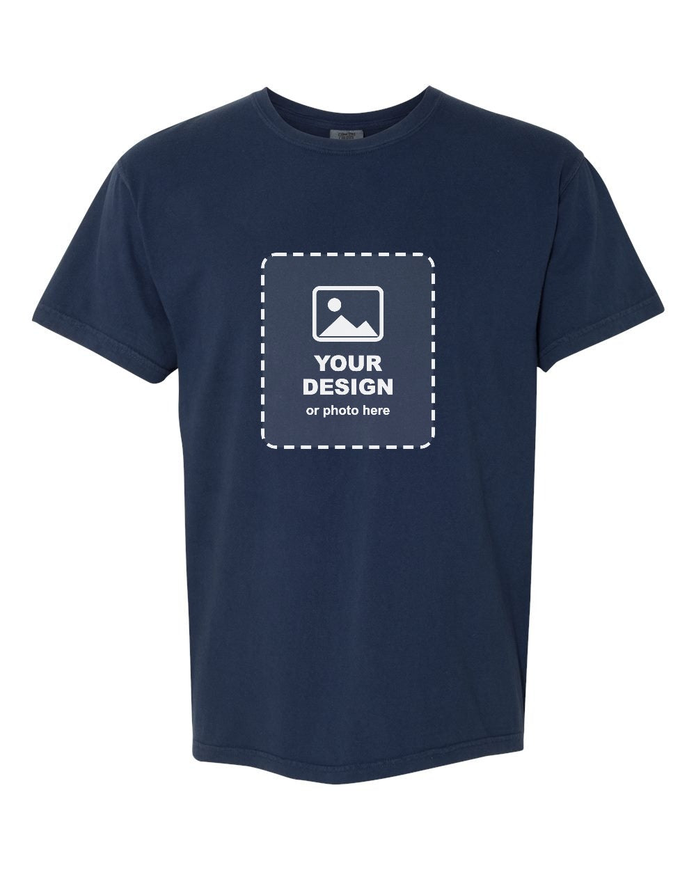 Design Your Own Premium Comfort Colors Tee in True Navy - your design here
