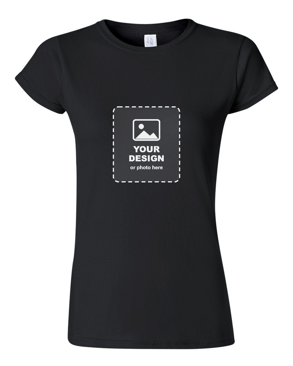 Design Your Own Women's Tee in Black - your design here