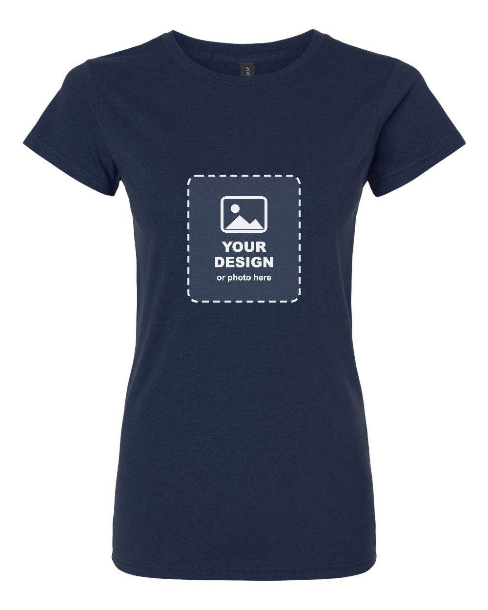 Design Your Own Women's Tee in Navy - your design here