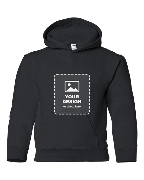 Design Your Own Youth Hoodie in Black - your design here