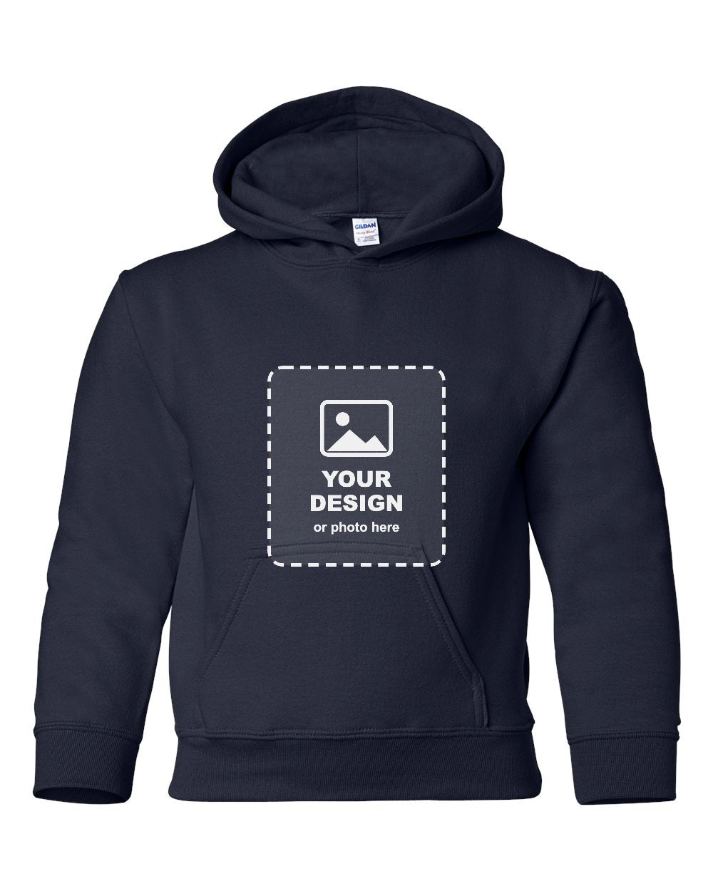 Design Your Own Youth Hoodie in Navy - your design here
