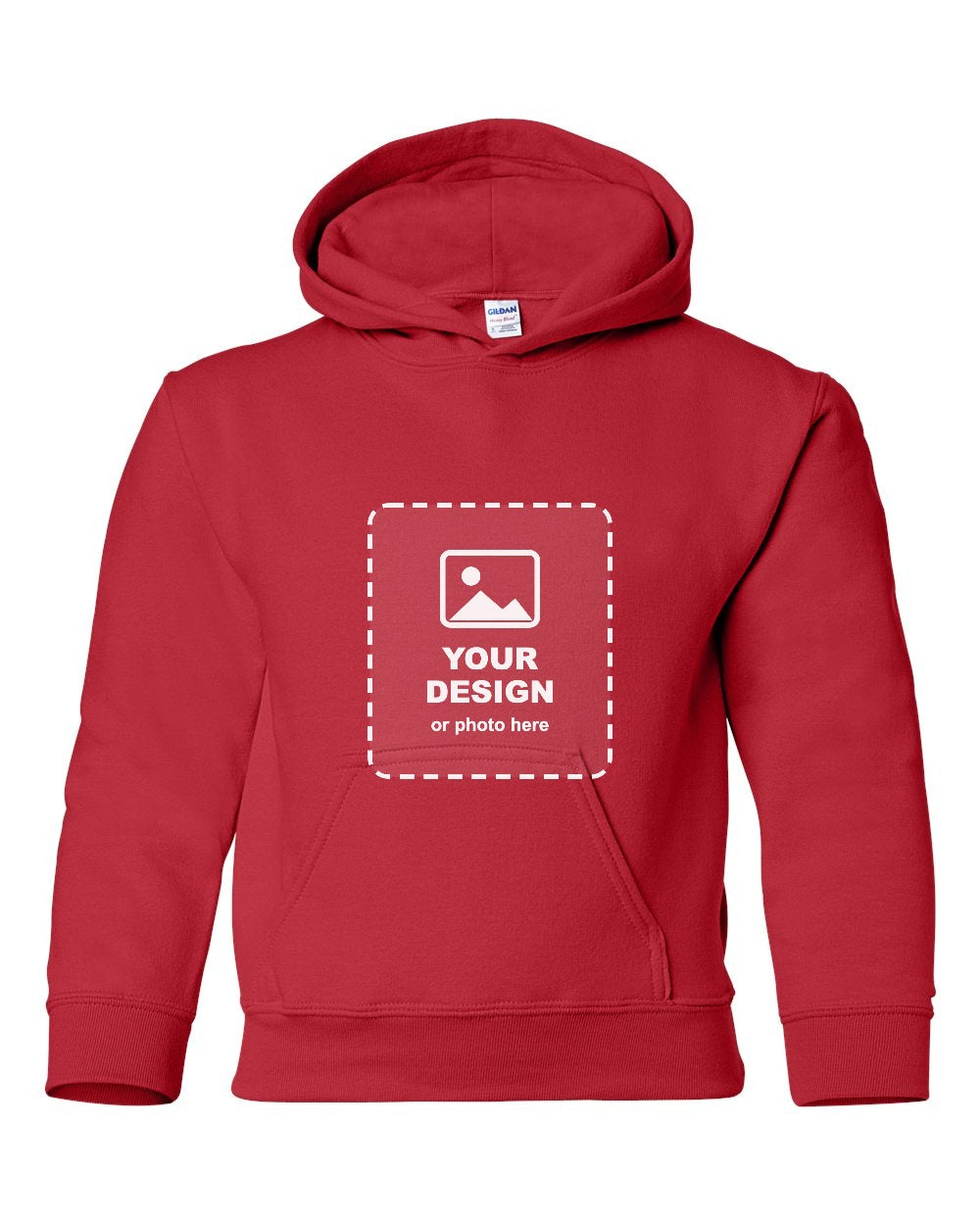 Design Your Own Youth Hoodie in Red - your design here