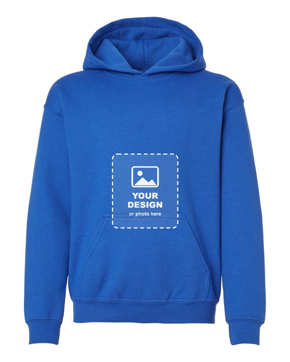 Design Your Own Youth Hoodie in Royal - your design here