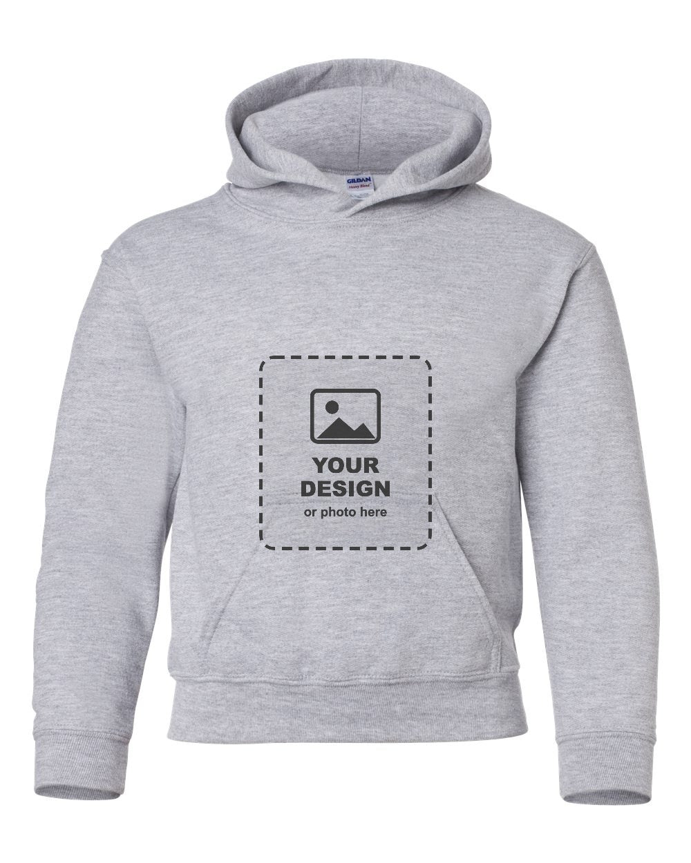 Design Your Own Youth Hoodie in Sport Grey - your design here
