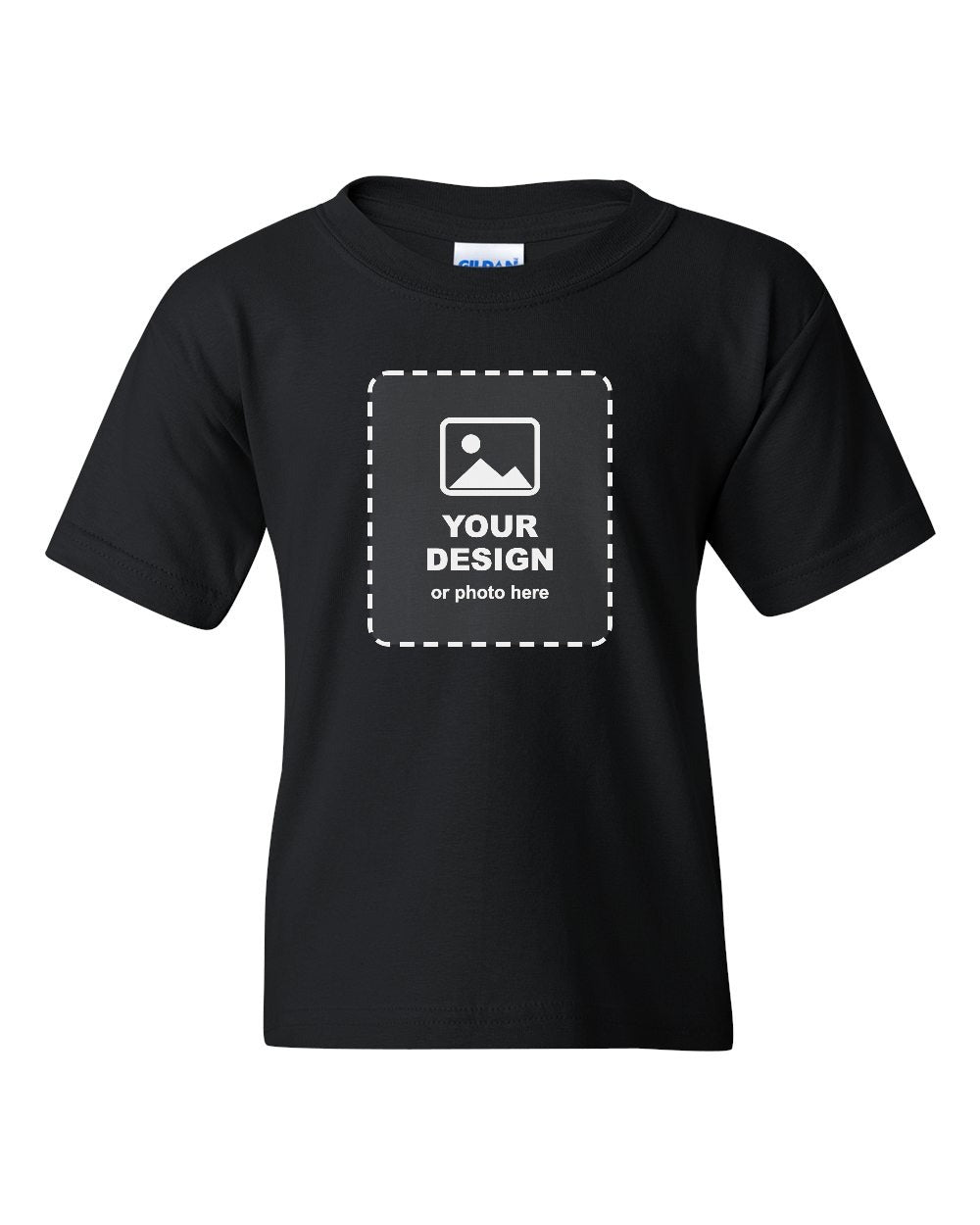 Design Your Own Youth T-Shirt in Black - your design here