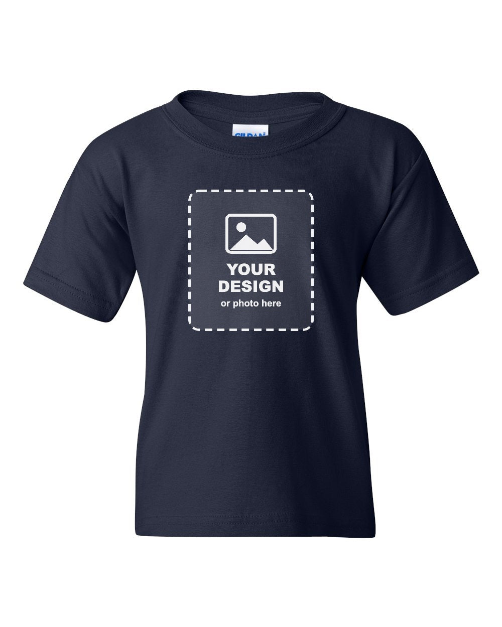 Design Your Own Youth T-Shirt in Navy - your design here