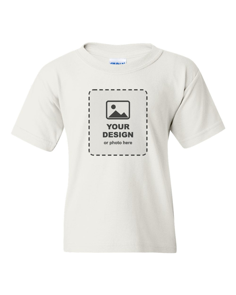Design Your Own Youth T-Shirt in White - your design here