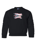 Gildan Youth Heavy Blend Crewneck Sweatshirt in Black with custom logo